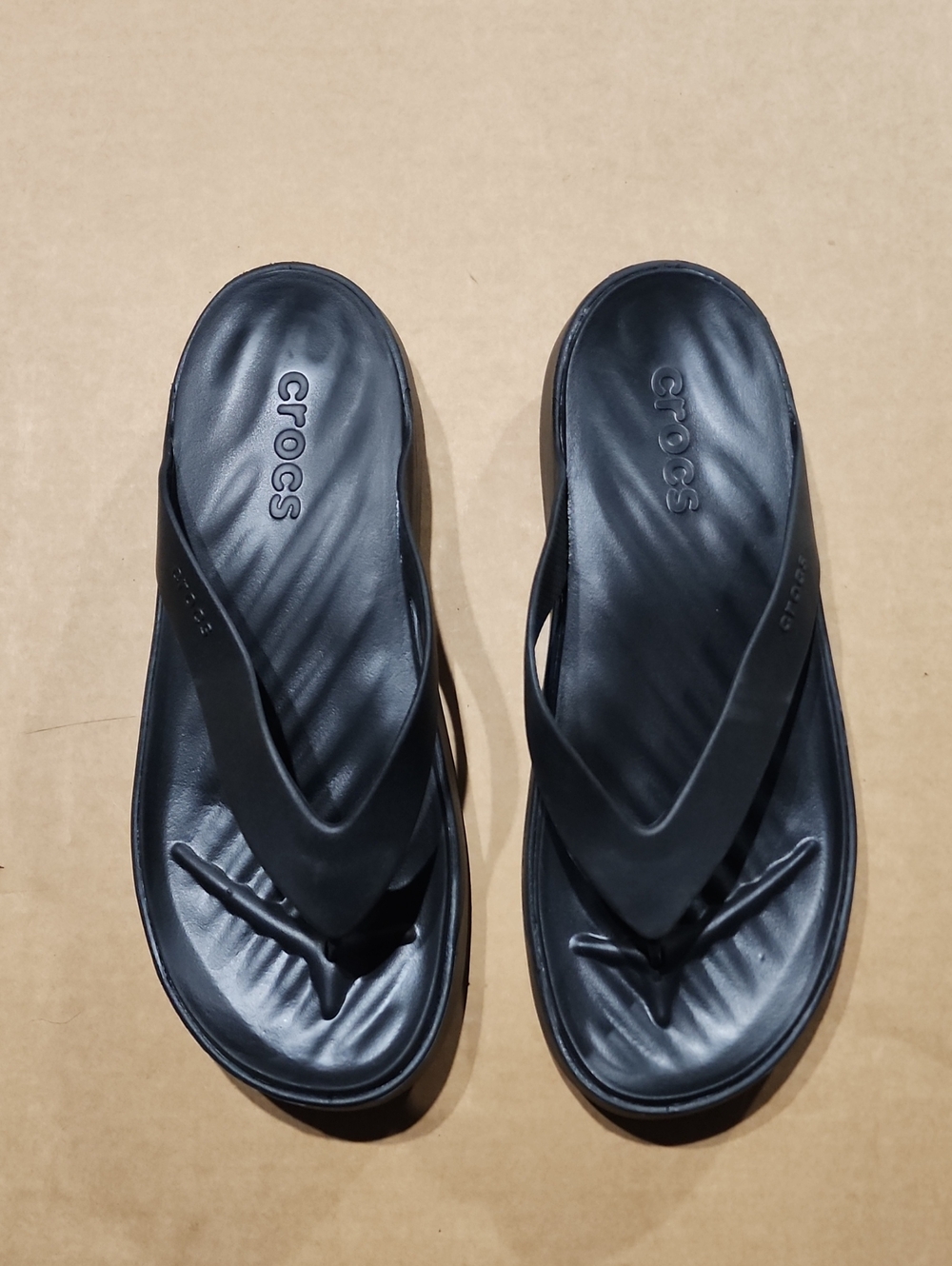 Crocs Getaway  Flip FLops Wedge Sandal Black Women's Size 10